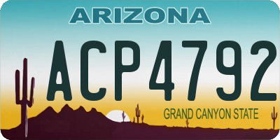 AZ license plate ACP4792