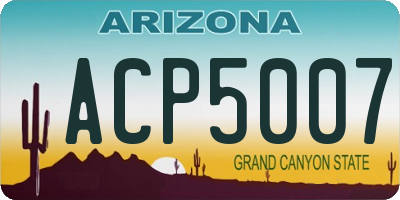 AZ license plate ACP5007