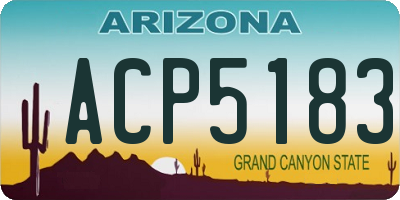 AZ license plate ACP5183