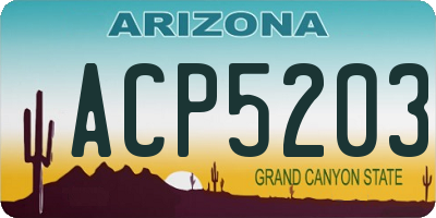 AZ license plate ACP5203