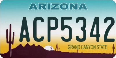 AZ license plate ACP5342