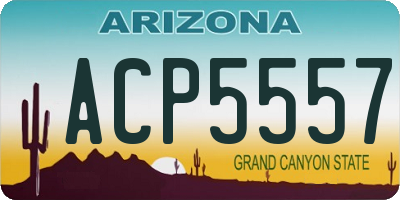 AZ license plate ACP5557