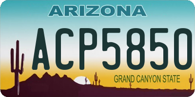 AZ license plate ACP5850