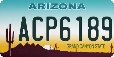 AZ license plate ACP6189
