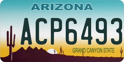 AZ license plate ACP6493
