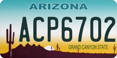 AZ license plate ACP6702