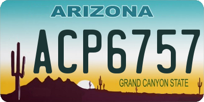AZ license plate ACP6757