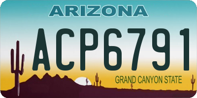 AZ license plate ACP6791