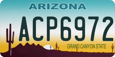 AZ license plate ACP6972