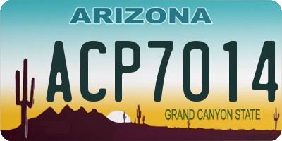 AZ license plate ACP7014