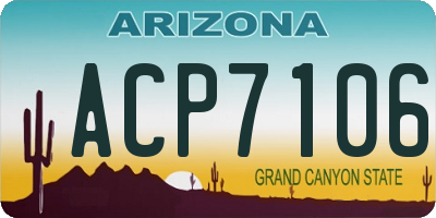 AZ license plate ACP7106