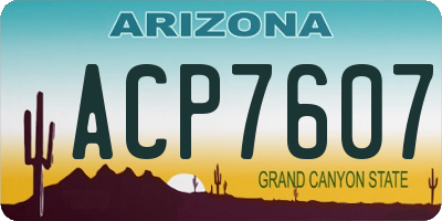 AZ license plate ACP7607