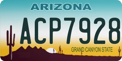AZ license plate ACP7928