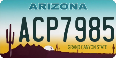 AZ license plate ACP7985