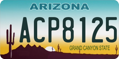 AZ license plate ACP8125