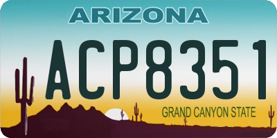 AZ license plate ACP8351