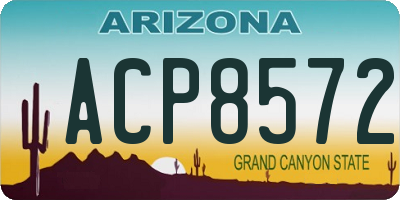 AZ license plate ACP8572