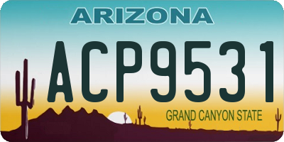 AZ license plate ACP9531