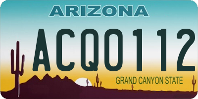 AZ license plate ACQ0112