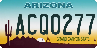 AZ license plate ACQ0277