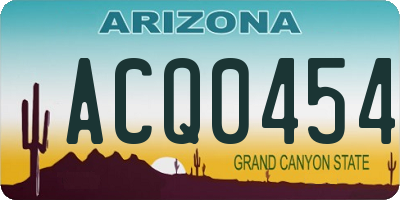 AZ license plate ACQ0454
