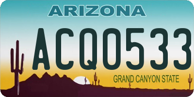 AZ license plate ACQ0533