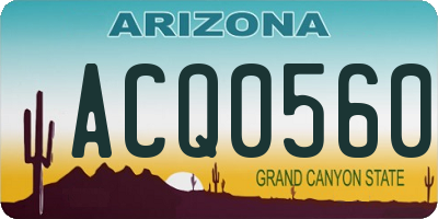 AZ license plate ACQ0560