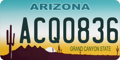 AZ license plate ACQ0836