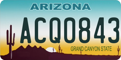AZ license plate ACQ0843