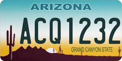 AZ license plate ACQ1232