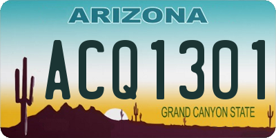 AZ license plate ACQ1301
