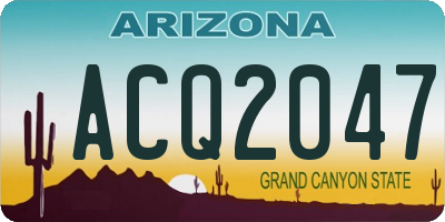 AZ license plate ACQ2047
