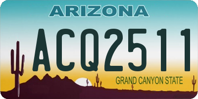 AZ license plate ACQ2511