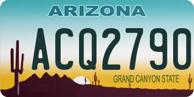 AZ license plate ACQ2790