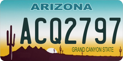 AZ license plate ACQ2797