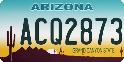 AZ license plate ACQ2873