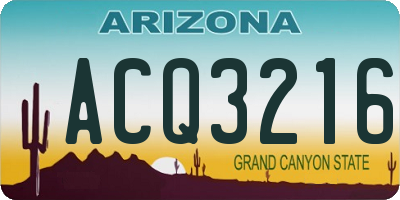 AZ license plate ACQ3216
