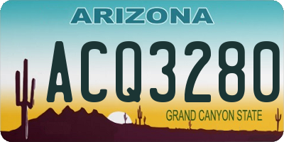 AZ license plate ACQ3280