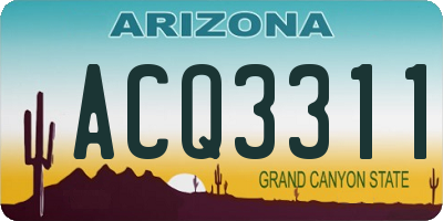 AZ license plate ACQ3311