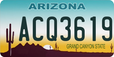 AZ license plate ACQ3619