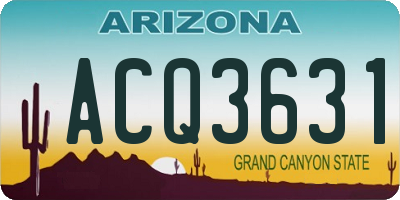 AZ license plate ACQ3631
