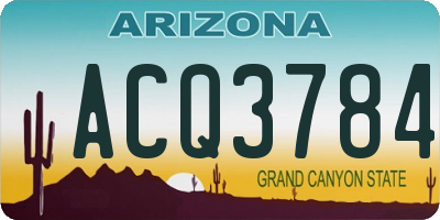 AZ license plate ACQ3784
