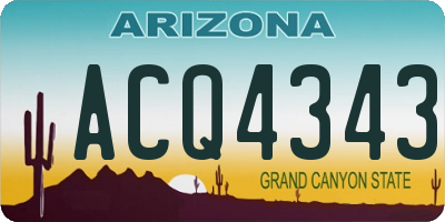 AZ license plate ACQ4343