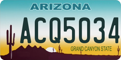 AZ license plate ACQ5034