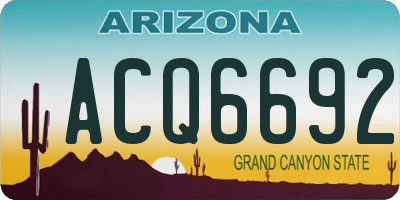 AZ license plate ACQ6692