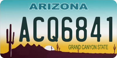 AZ license plate ACQ6841