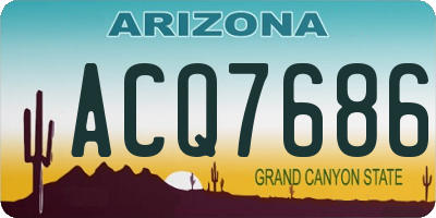 AZ license plate ACQ7686