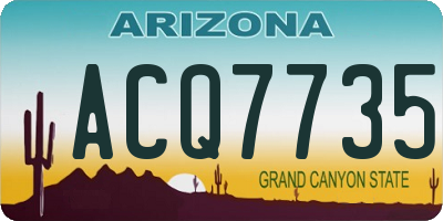AZ license plate ACQ7735