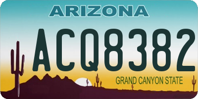 AZ license plate ACQ8382