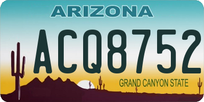 AZ license plate ACQ8752